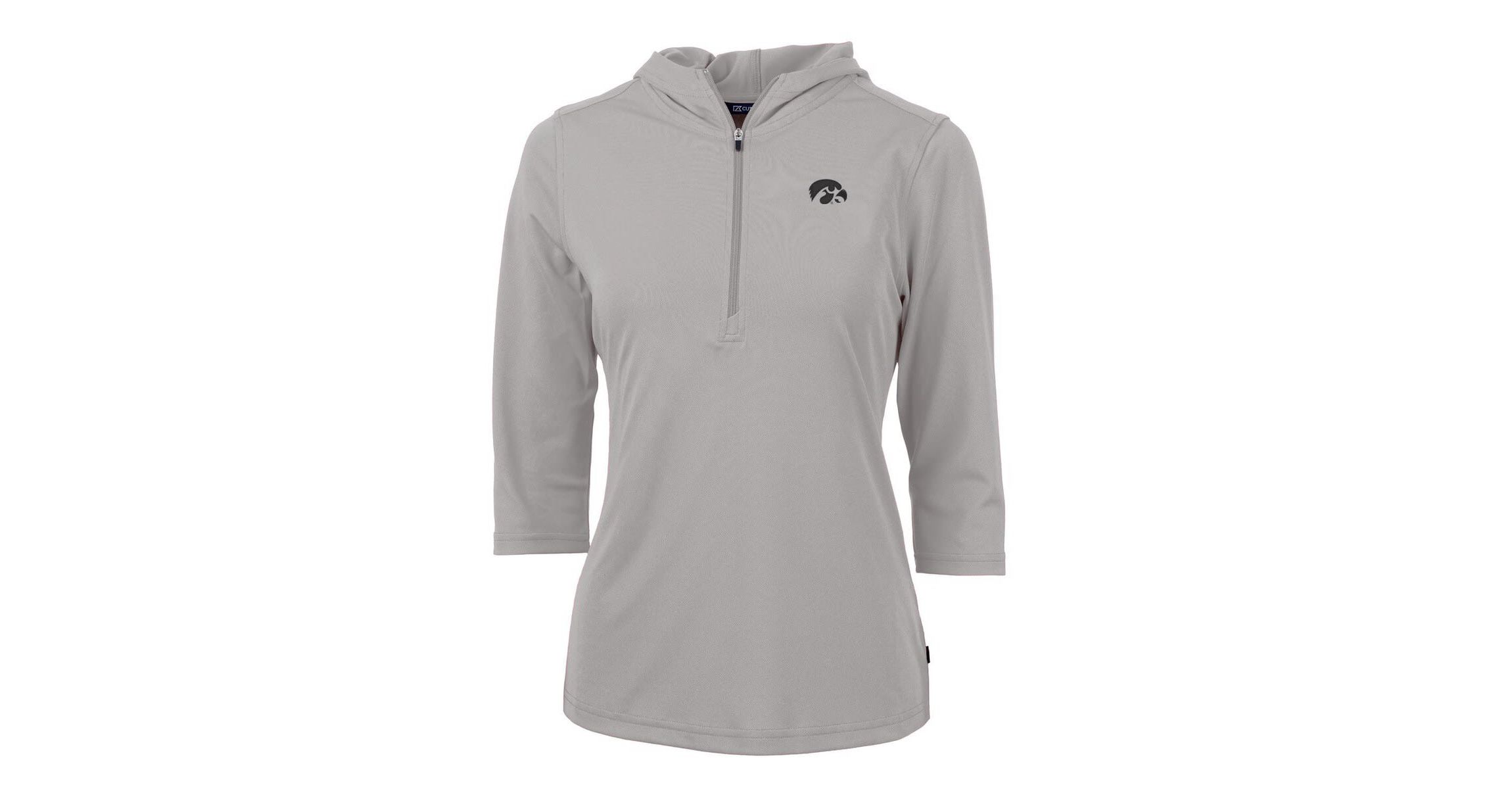 NCAA Iowa Hawkeyes Virtue Eco Pique 3/4 Sleeve Half-Zip Pullover Hoodie