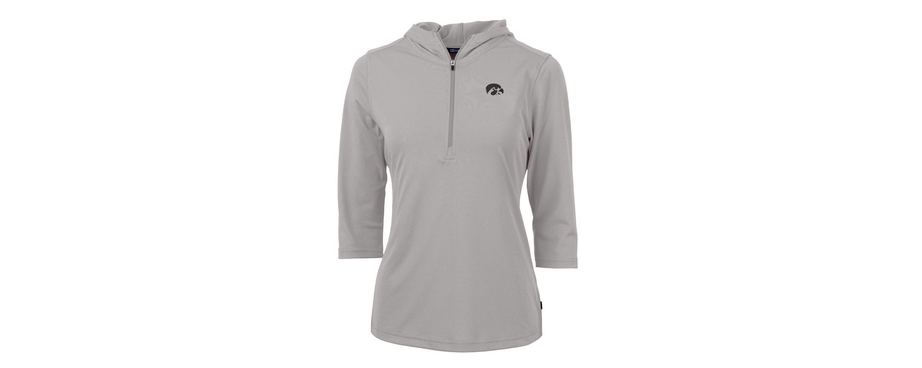 NCAA Iowa Hawkeyes Virtue Eco Pique 3/4 Sleeve Half-Zip Pullover Hoodie