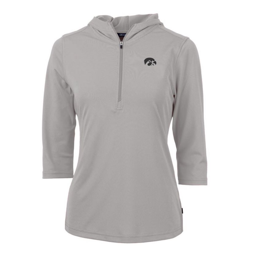 NCAA Iowa Hawkeyes Virtue Eco Pique 3/4 Sleeve Half-Zip Pullover Hoodie