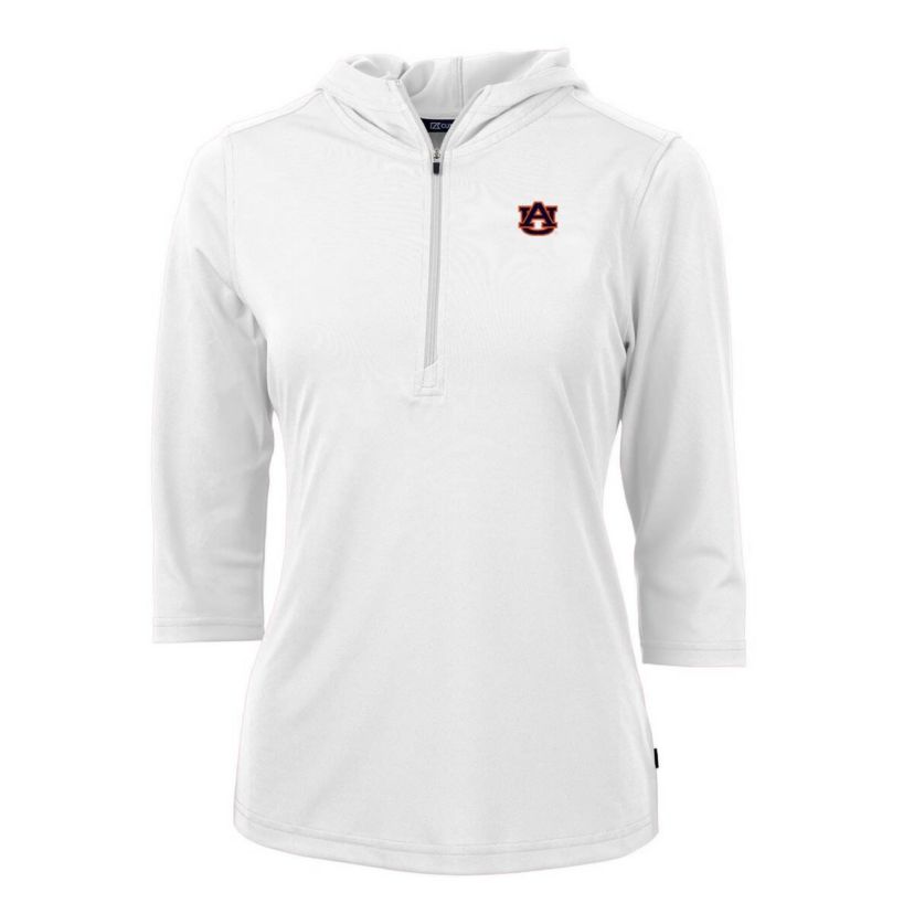 NCAA Auburn Tigers Virtue Eco Pique 3/4 Sleeve Half-Zip Pullover Hoodie