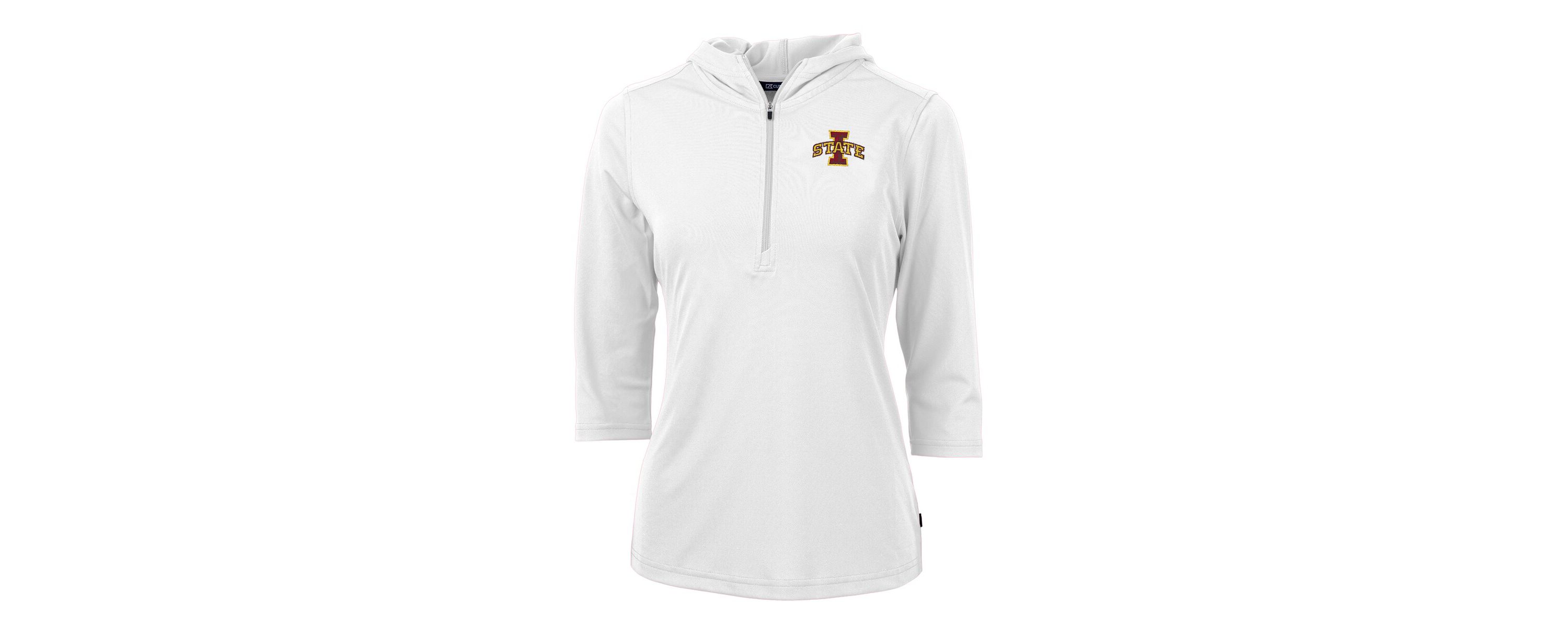 NCAA Iowa State Cyclones Virtue Eco Pique 3/4 Sleeve Half-Zip Pullover Hoodie