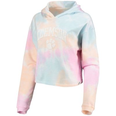 NCAA Clemson Tigers Tie-Dye Cropped Pullover Hoodie