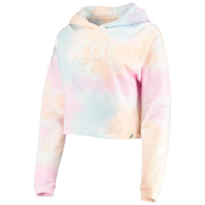 NCAA Texas Longhorns Tie-Dye Cropped Pullover Hoodie