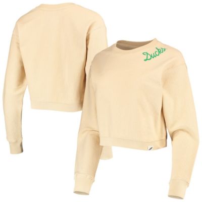 NCAA Oregon Ducks Corded Timber Cropped Pullover Sweatshirt