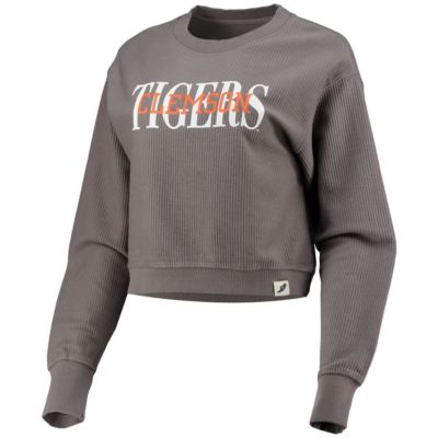 NCAA Clemson Tigers Classic Corded Timber Crop Pullover Sweatshirt