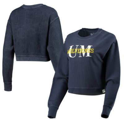 NCAA Michigan Wolverines Classic Corded Timber Crop Pullover Sweatshirt