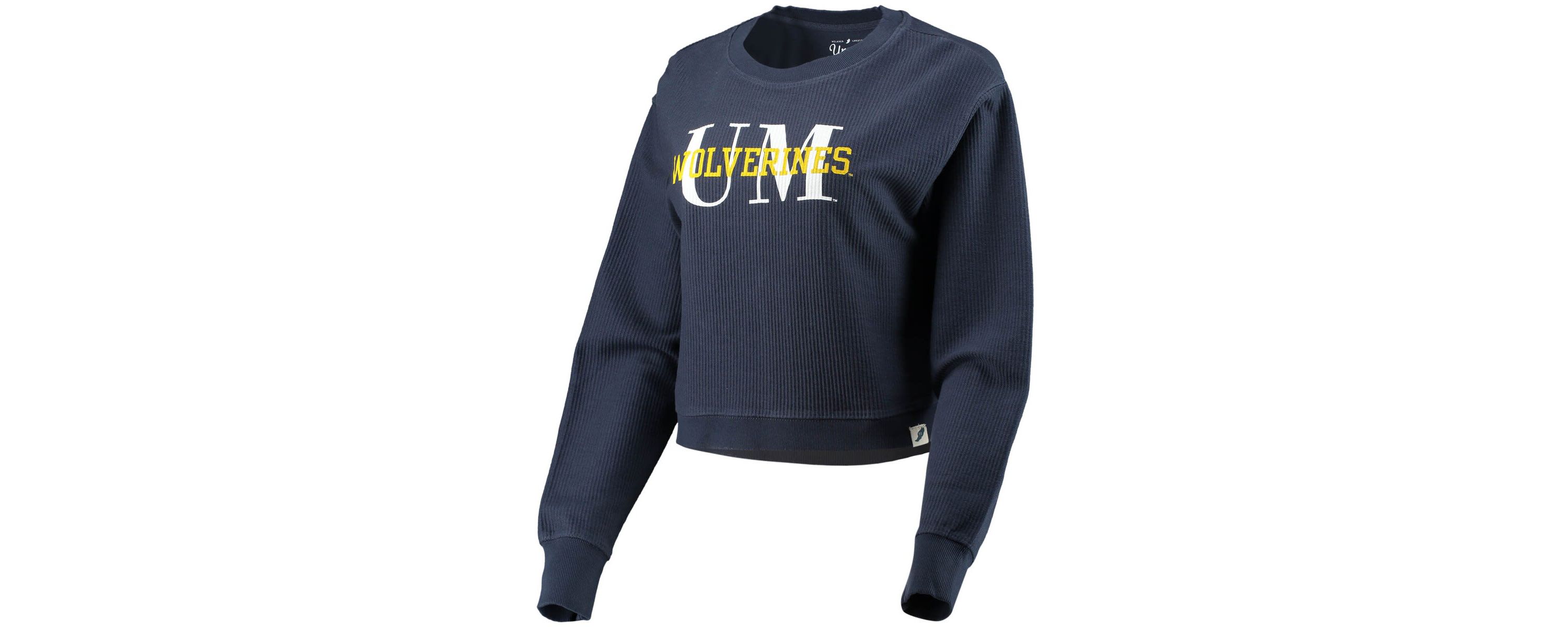 NCAA Michigan Wolverines Classic Corded Timber Crop Pullover Sweatshirt