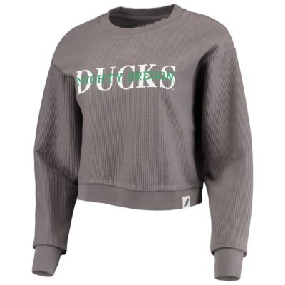 NCAA Oregon Ducks Classic Corded Timber Crop Pullover Sweatshirt