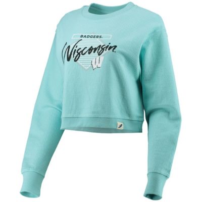 NCAA Light Wisconsin Badgers Corded Timber Crop Pullover Sweatshirt