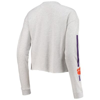 NCAA ed Clemson Tigers Clothesline Cotton Midi Crop Long Sleeve T-Shirt
