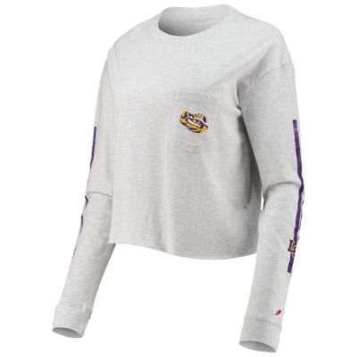 NCAA ed LSU Tigers Clothesline Cotton Midi Crop Long Sleeve T-Shirt