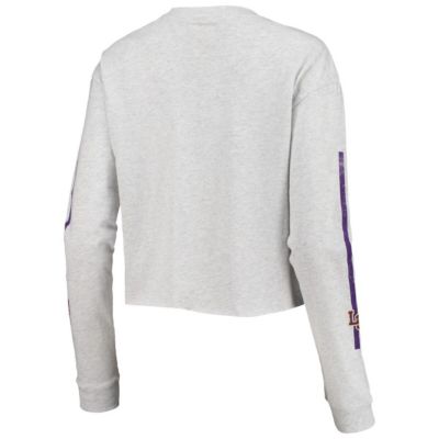 NCAA ed LSU Tigers Clothesline Cotton Midi Crop Long Sleeve T-Shirt