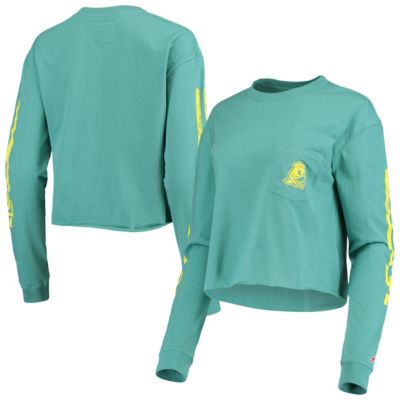 NCAA Oregon Ducks Clothesline Cotton Midi Crop Long Sleeve T-Shirt