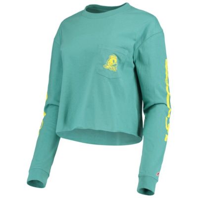 NCAA Oregon Ducks Clothesline Cotton Midi Crop Long Sleeve T-Shirt