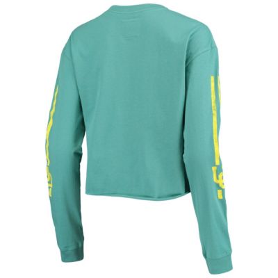 NCAA Oregon Ducks Clothesline Cotton Midi Crop Long Sleeve T-Shirt