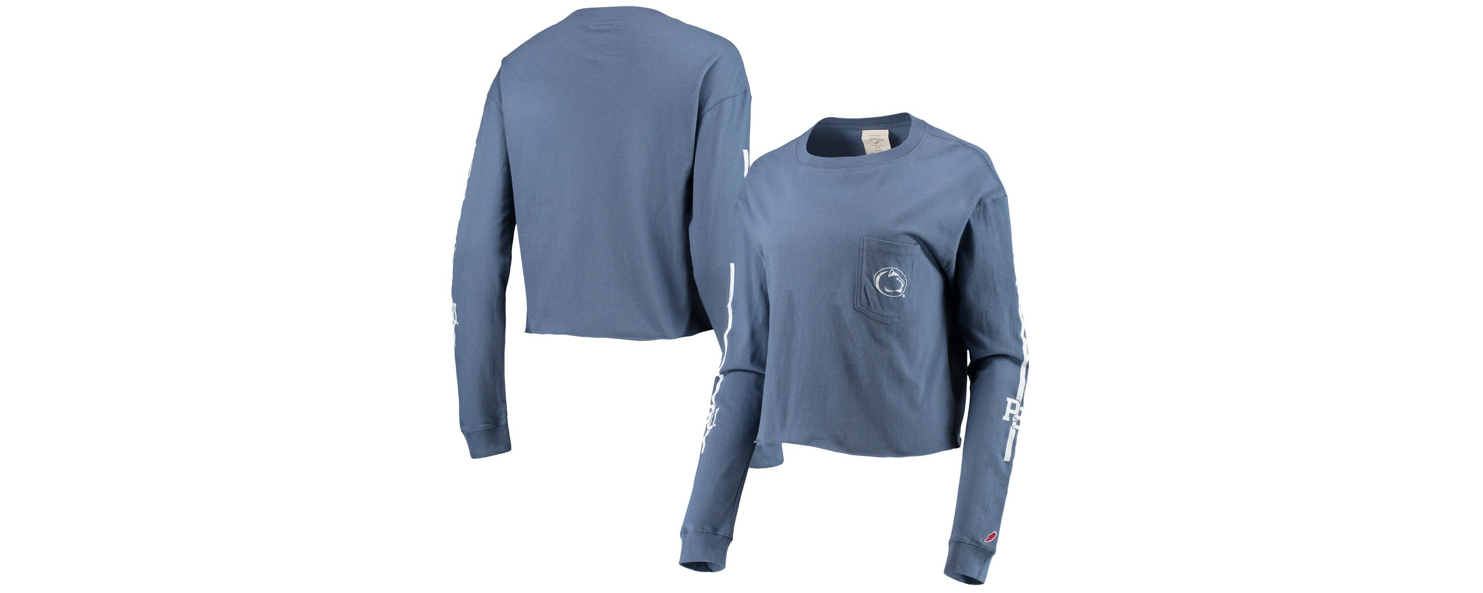 NCAA Penn State Nittany Lions Clothesline Cotton Midi Crop Long Sleeve T-Shirt
