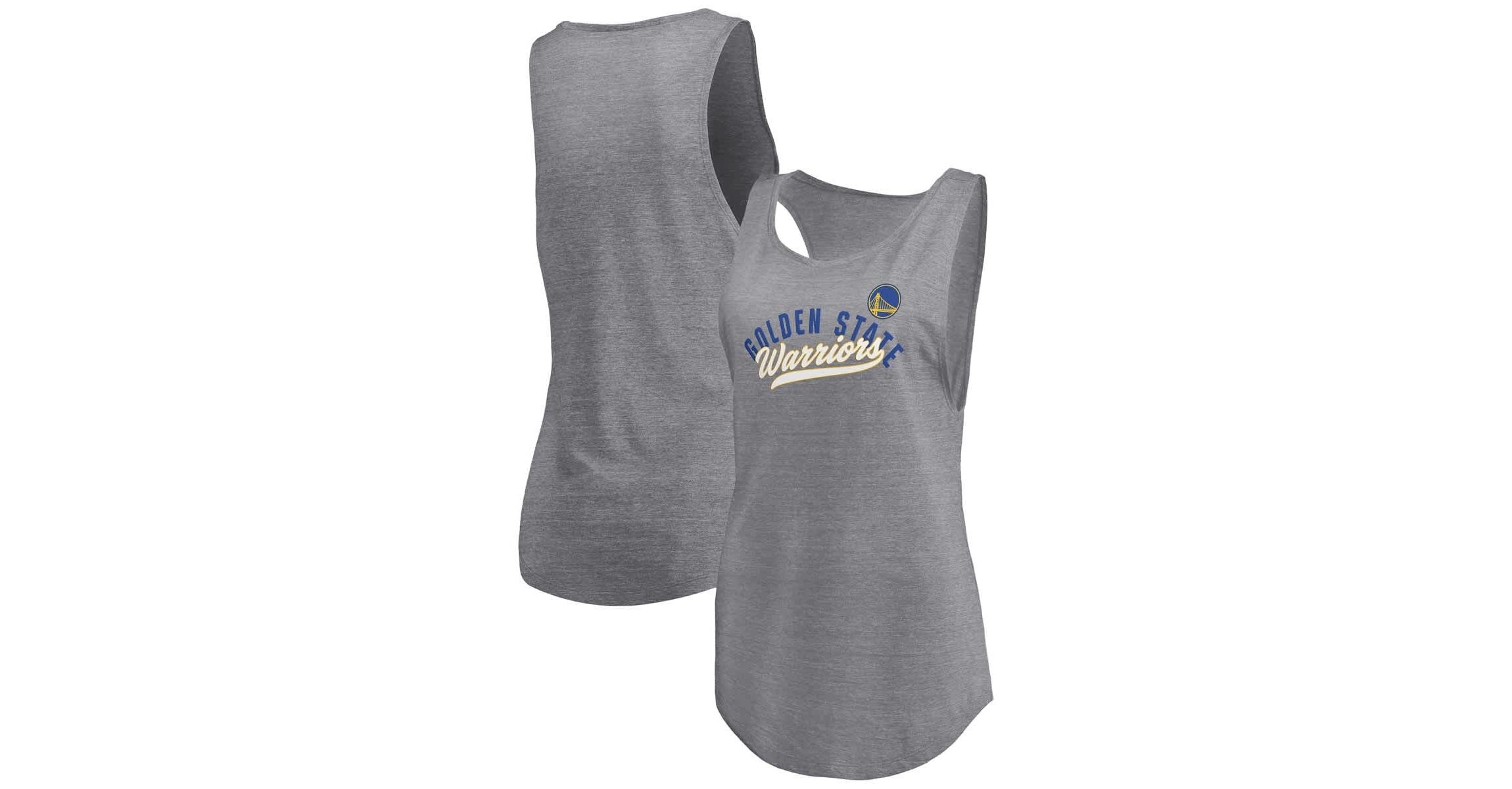 NBA Fanatics ed Golden State Warriors Quality Time Open Scoop Neck Tri-Blend Tank Top