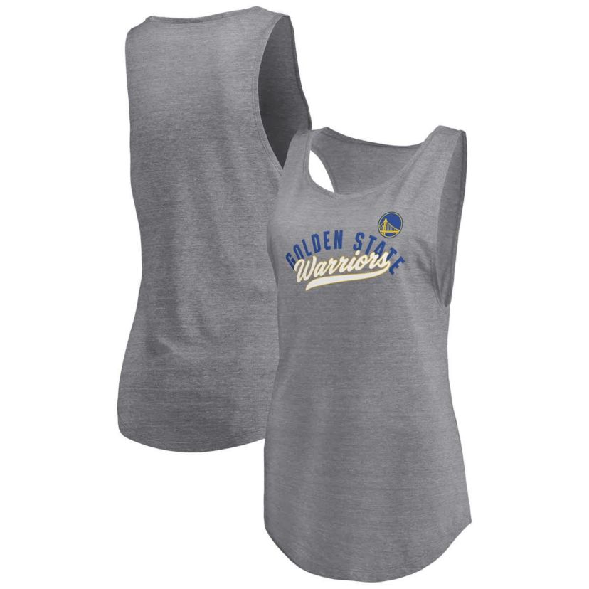 NBA Fanatics ed Golden State Warriors Quality Time Open Scoop Neck Tri-Blend Tank Top