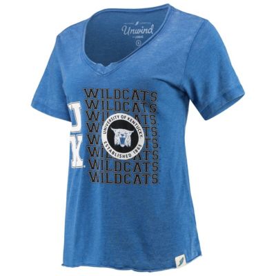 NCAA ed Kentucky Wildcats Burnout Loose Fit V-Neck T-Shirt