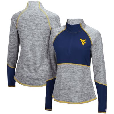 NCAA ed West Virginia Mountaineers Color Block Space-Dye Raglan Quarter-Zip Top