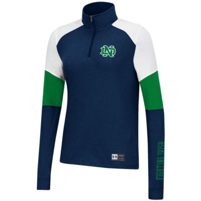 NCAA Under Armour Notre Dame Fighting Irish Sleeve Hit Raglan Quarter-Zip Jacket