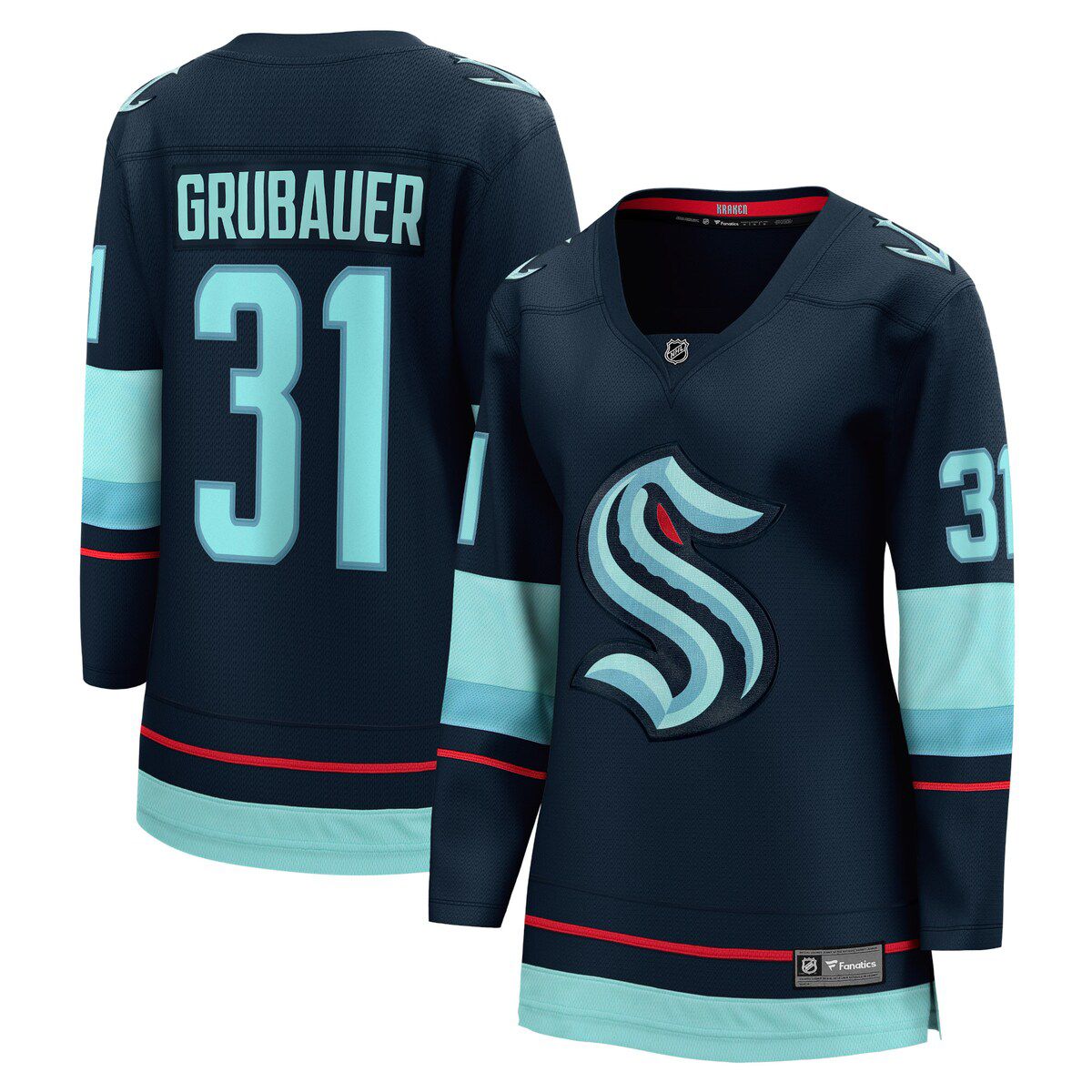 NHL Fanatics Philipp Grubauer Seattle Kraken Home Breakaway Player Jersey