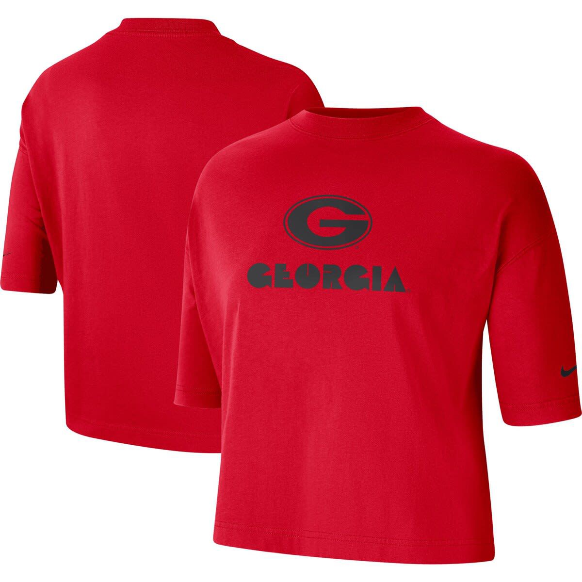 NCAA Nike Georgia Bulldogs Crop Performance T-Shirt