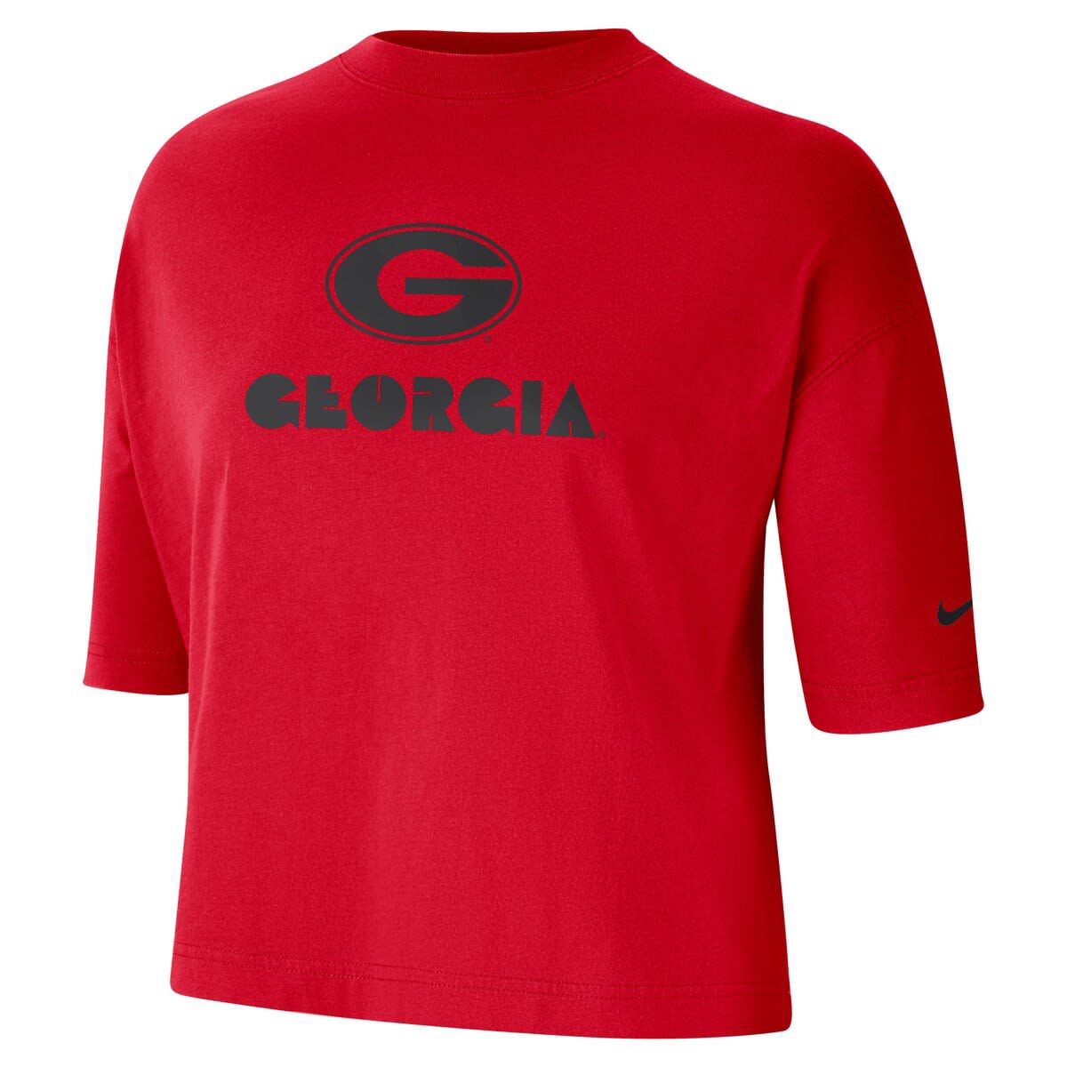 NCAA Nike Georgia Bulldogs Crop Performance T-Shirt