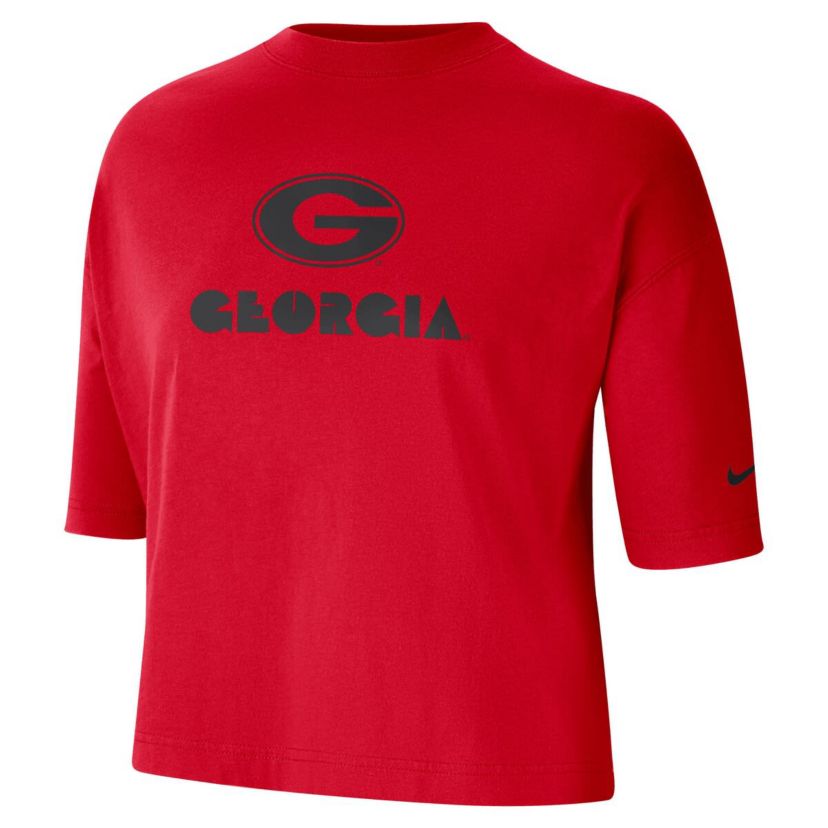 NCAA Nike Georgia Bulldogs Crop Performance T-Shirt