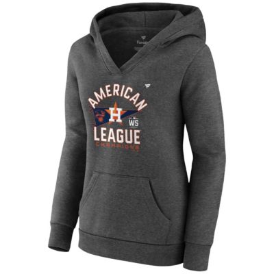 MLB Fanatics ed Houston Astros 2021 American League s Locker Room Plus Size Crossover Neck Pullover Hoodie