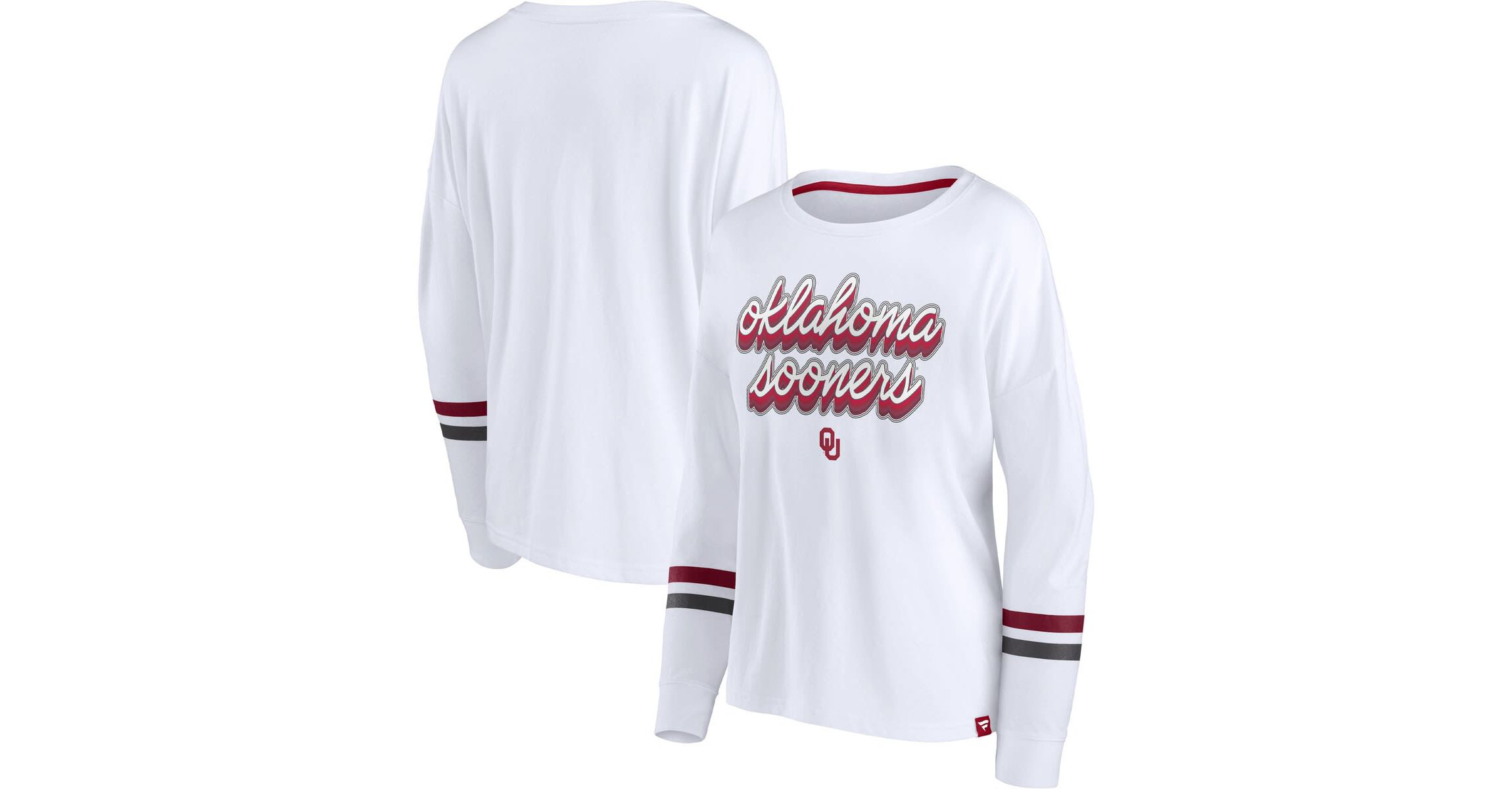 NCAA Fanatics Oklahoma Sooners Retro Power Striped Long Sleeve T-Shirt