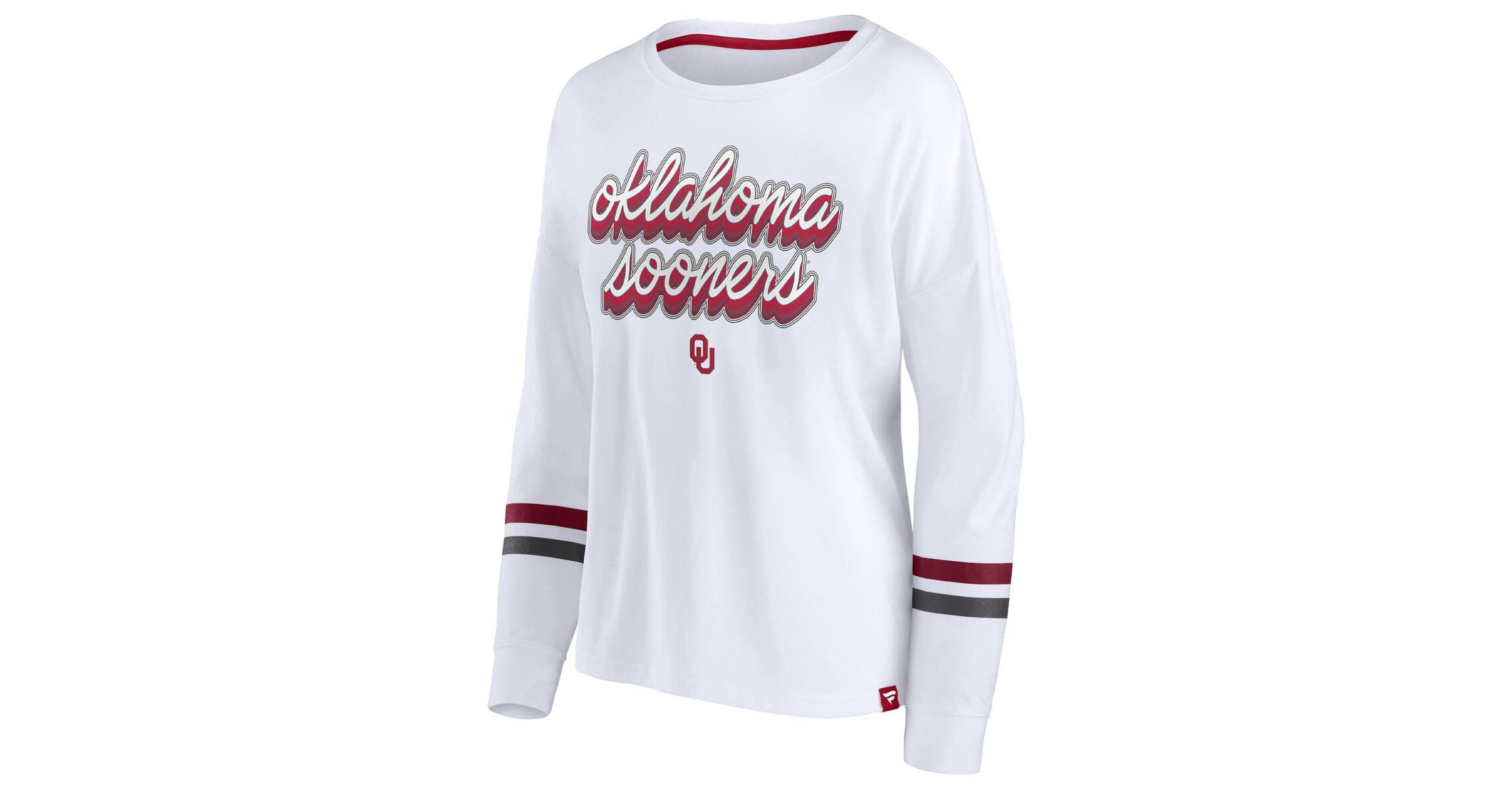 NCAA Fanatics Oklahoma Sooners Retro Power Striped Long Sleeve T-Shirt