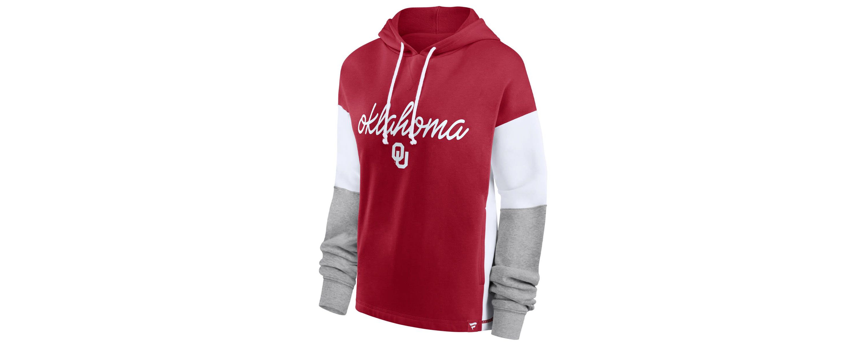 NCAA Fanatics Oklahoma Sooners Play It Safe Colorblock Pullover Hoodie