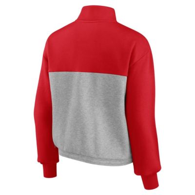 NCAA Fanatics Wisconsin Badgers Sideline to Colorblock Quarter-Zip Jacket