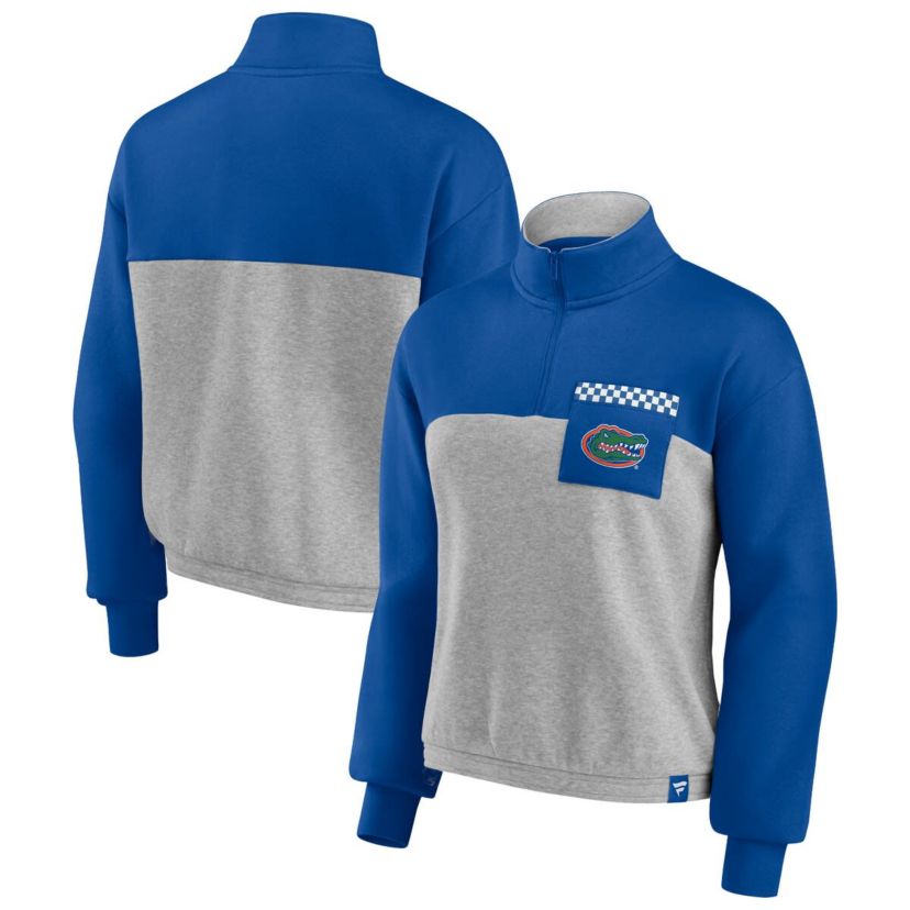 NCAA Fanatics ed Florida Gators Sideline to Sideline Colorblock Quarter-Zip Jacket