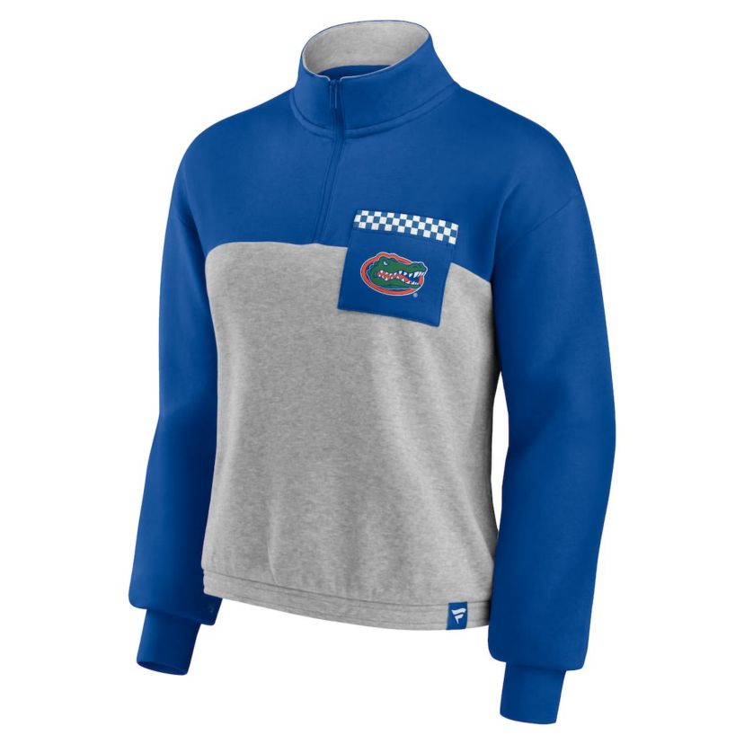 NCAA Fanatics ed Florida Gators Sideline to Sideline Colorblock Quarter-Zip Jacket