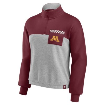 NCAA Fanatics ed Minnesota Golden Gophers Sideline to Sideline Colorblock Quarter-Zip Jacket