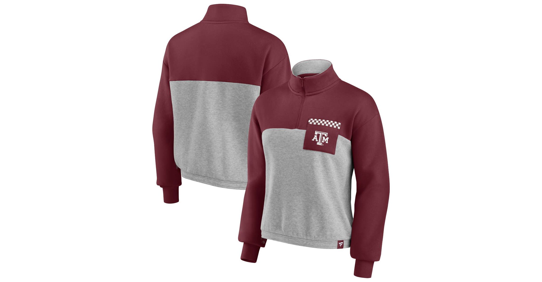 NCAA Fanatics ed Texas A&M Aggies Sideline to Sideline Colorblock Quarter-Zip Jacket