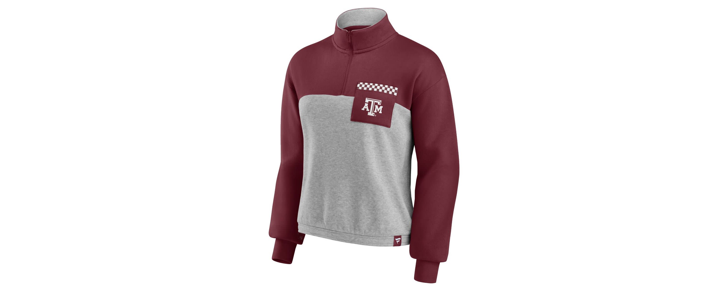 NCAA Fanatics ed Texas A&M Aggies Sideline to Sideline Colorblock Quarter-Zip Jacket