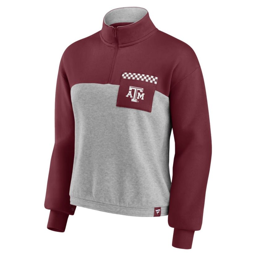 NCAA Fanatics ed Texas A&M Aggies Sideline to Sideline Colorblock Quarter-Zip Jacket