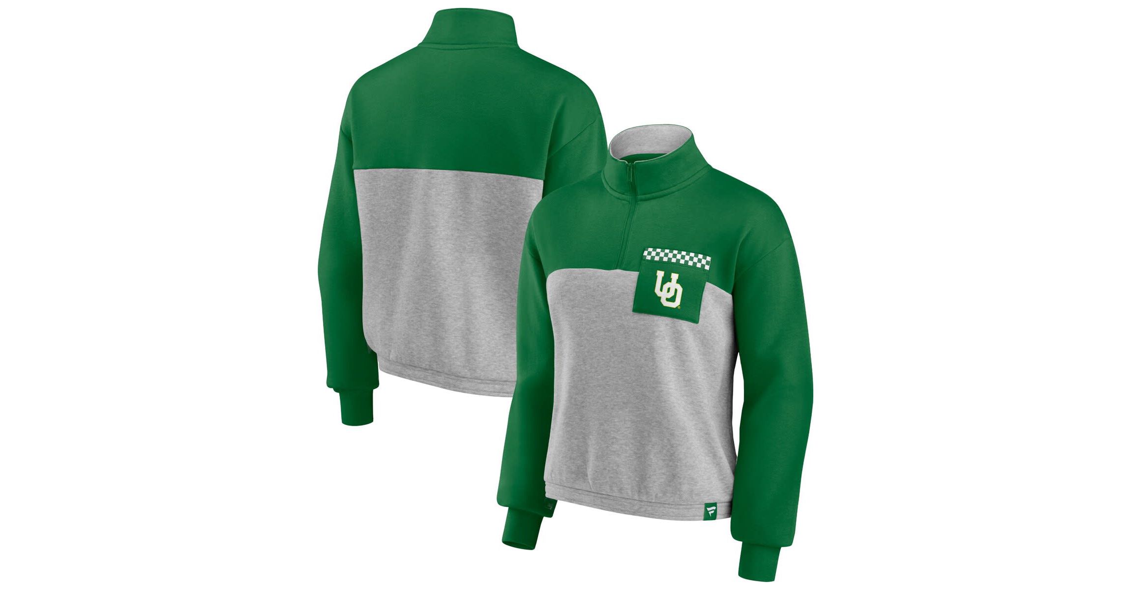 NCAA Fanatics ed Oregon Ducks Sideline to Sideline Colorblock Quarter-Zip Jacket
