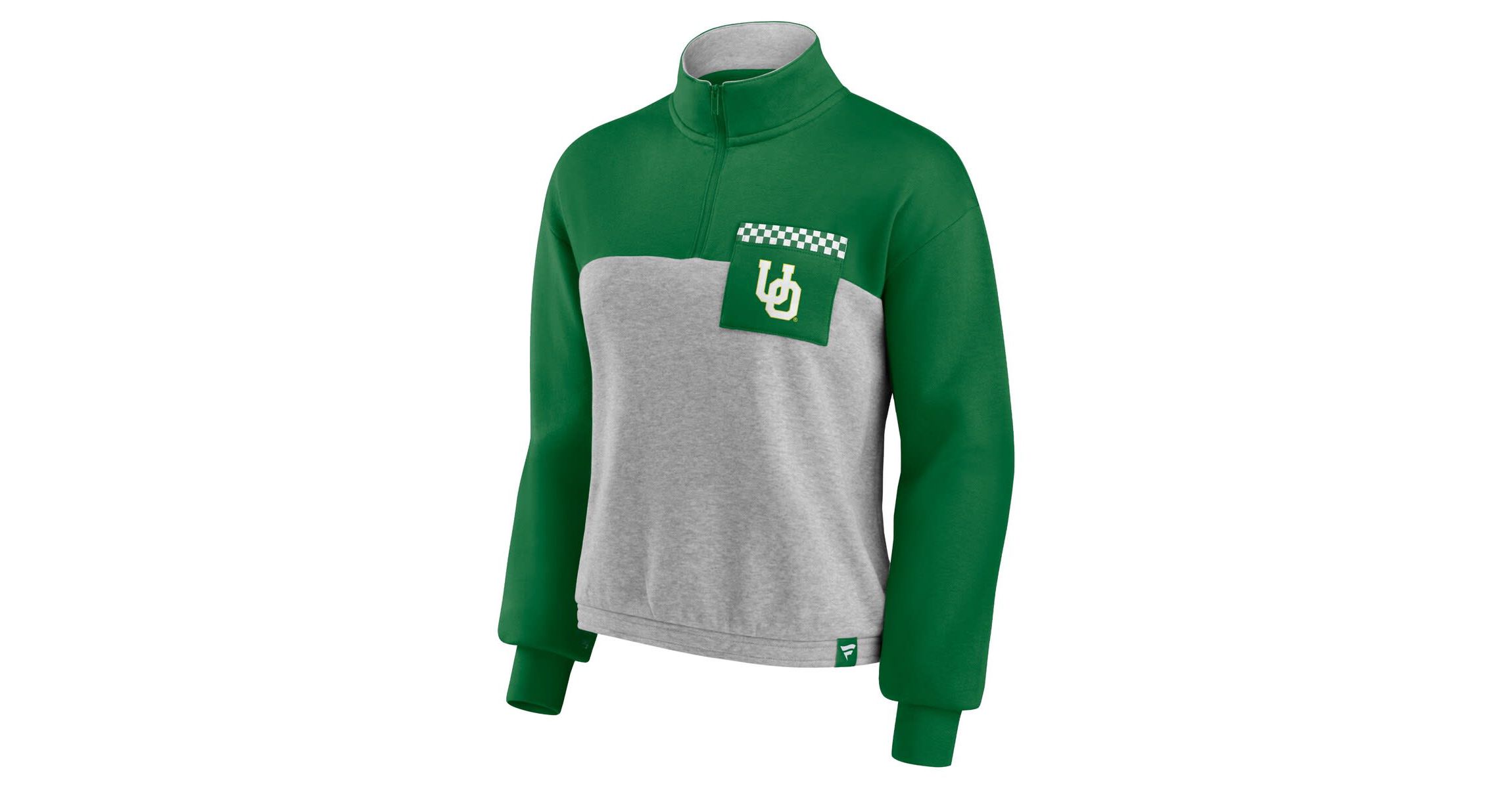 NCAA Fanatics ed Oregon Ducks Sideline to Sideline Colorblock Quarter-Zip Jacket
