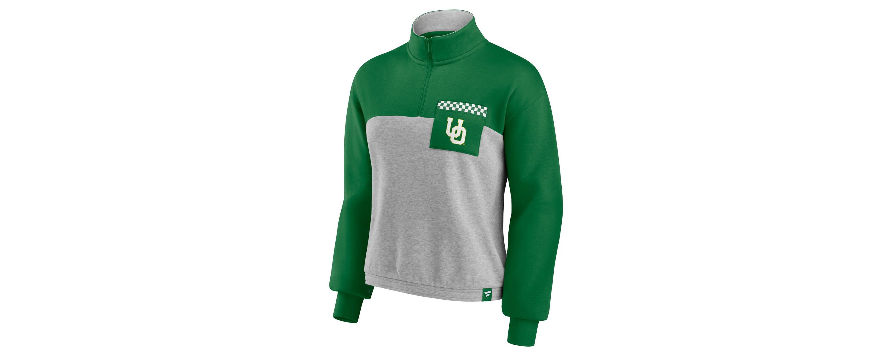 NCAA Fanatics ed Oregon Ducks Sideline to Sideline Colorblock Quarter-Zip Jacket