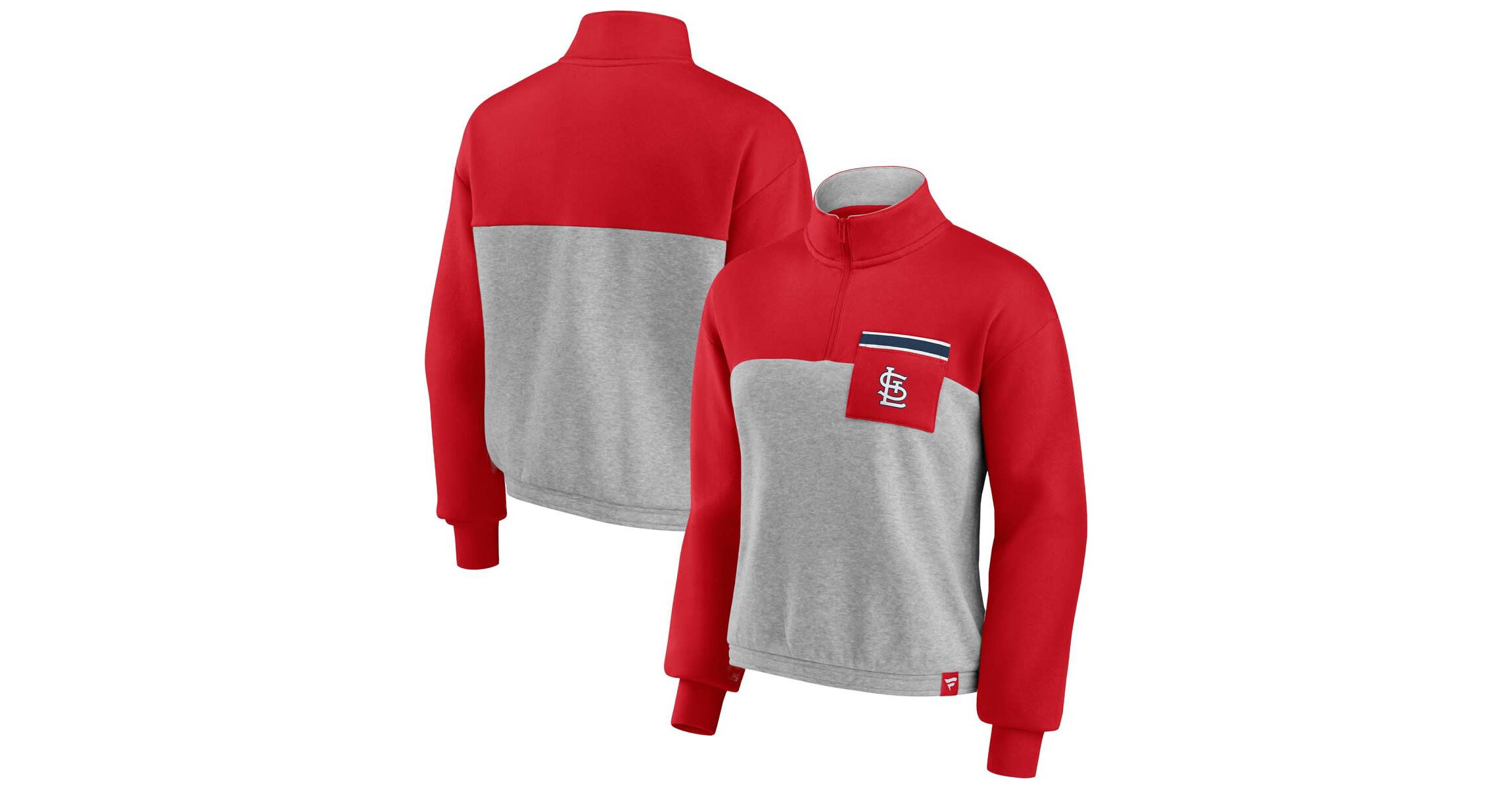 MLB Fanatics St. Louis Cardinals Iconic Cinch Waist Quarter-Zip Top