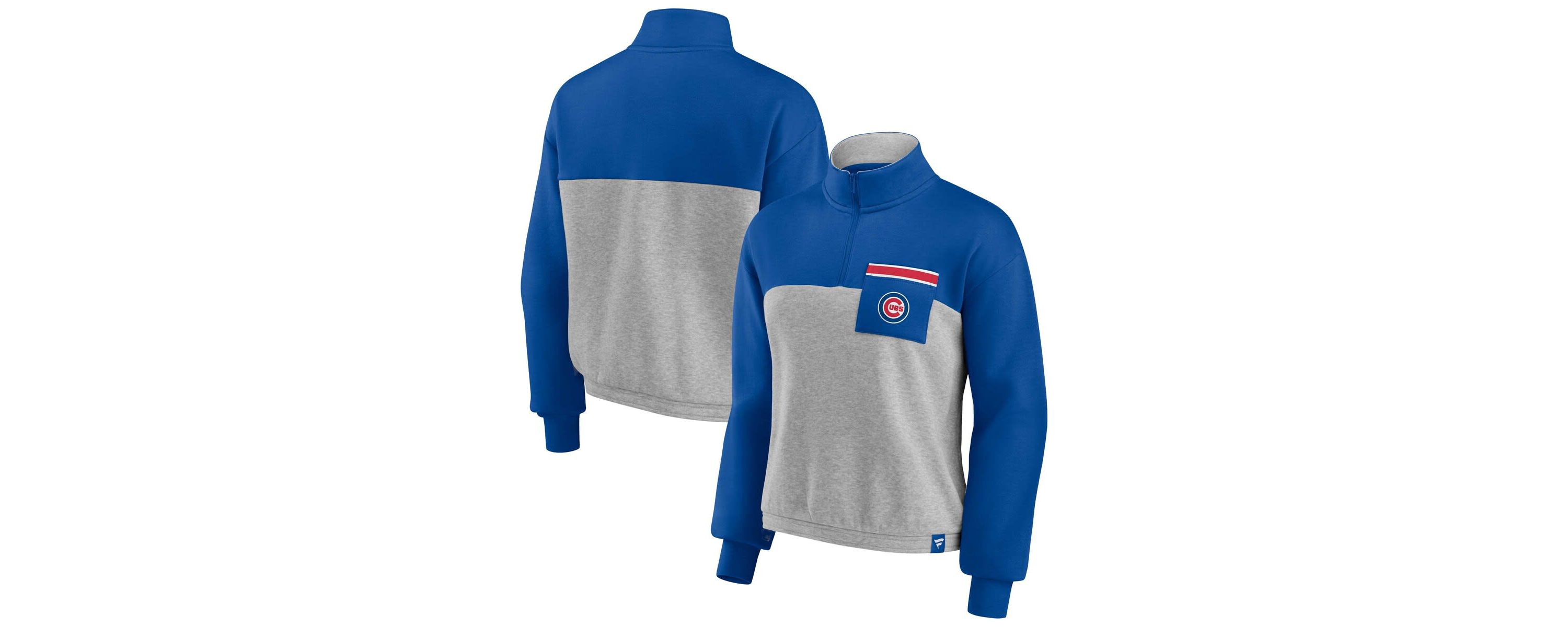 MLB Fanatics Chicago Cubs Iconic Cinch Waist Quarter-Zip Top