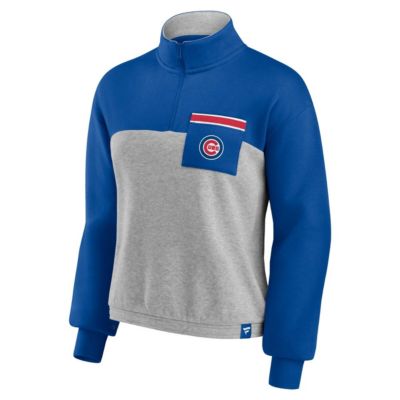 MLB Fanatics Chicago Cubs Iconic Cinch Waist Quarter-Zip Top