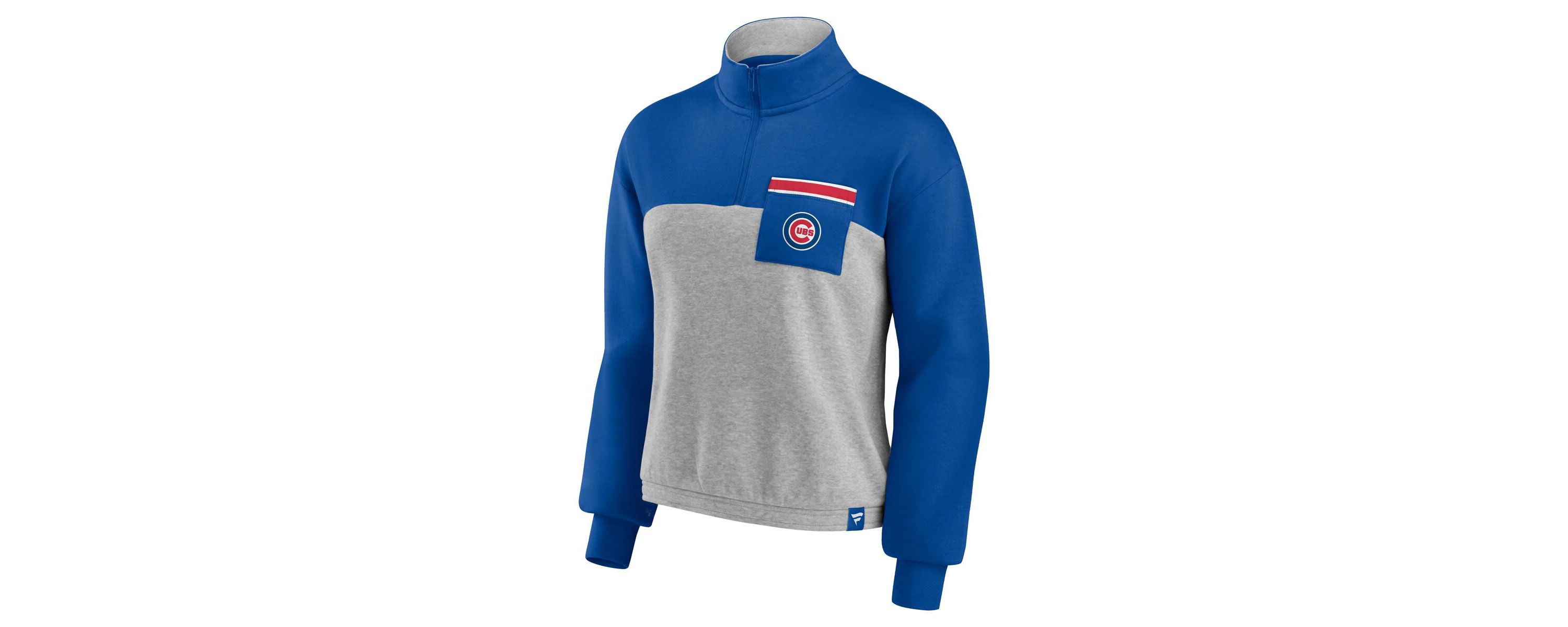 MLB Fanatics Chicago Cubs Iconic Cinch Waist Quarter-Zip Top