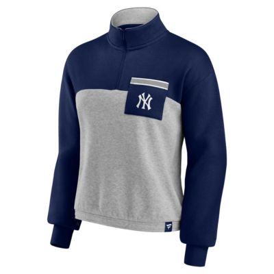 MLB Fanatics New York Yankees Iconic Cinch Waist Quarter-Zip Top