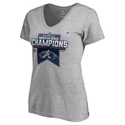 MLB Fanatics ed Atlanta Braves 2021 World Series s Locker Room Plus V-Neck T-Shirt