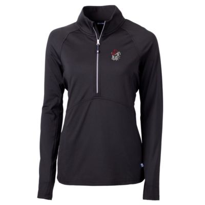 Cutter & Buck Women's NCAA Georgia Bulldogs Adapt Eco Knit Half-Zip Pullover Jacket, Black, 3XL